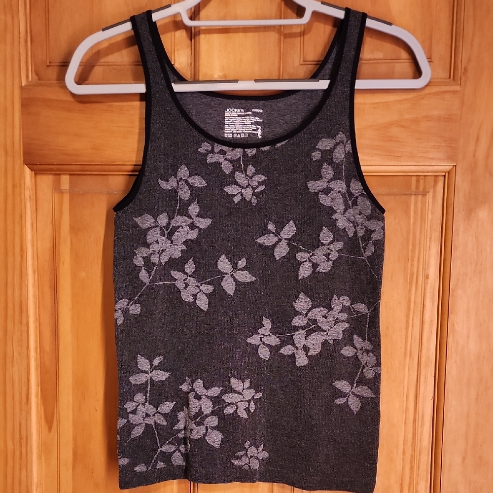 3/$20 Apt. 9 Charcoal Floral Tank Top